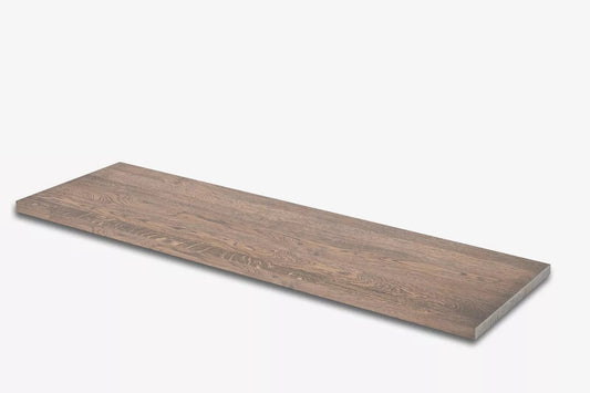 Tablette Marche d'escalier Contremarche Appui de fenêtre Chêne rustique, lamelles pleines, 16 mm, huilé graphite