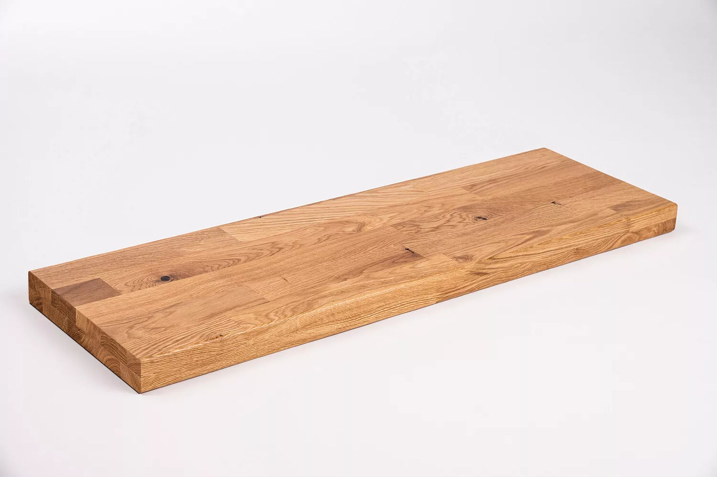 Etagère Marche d'escalier Elévateur Appui de fenêtre Chêne rustique, lamelles aboutées, 40 mm, 2 plis, laqué mat