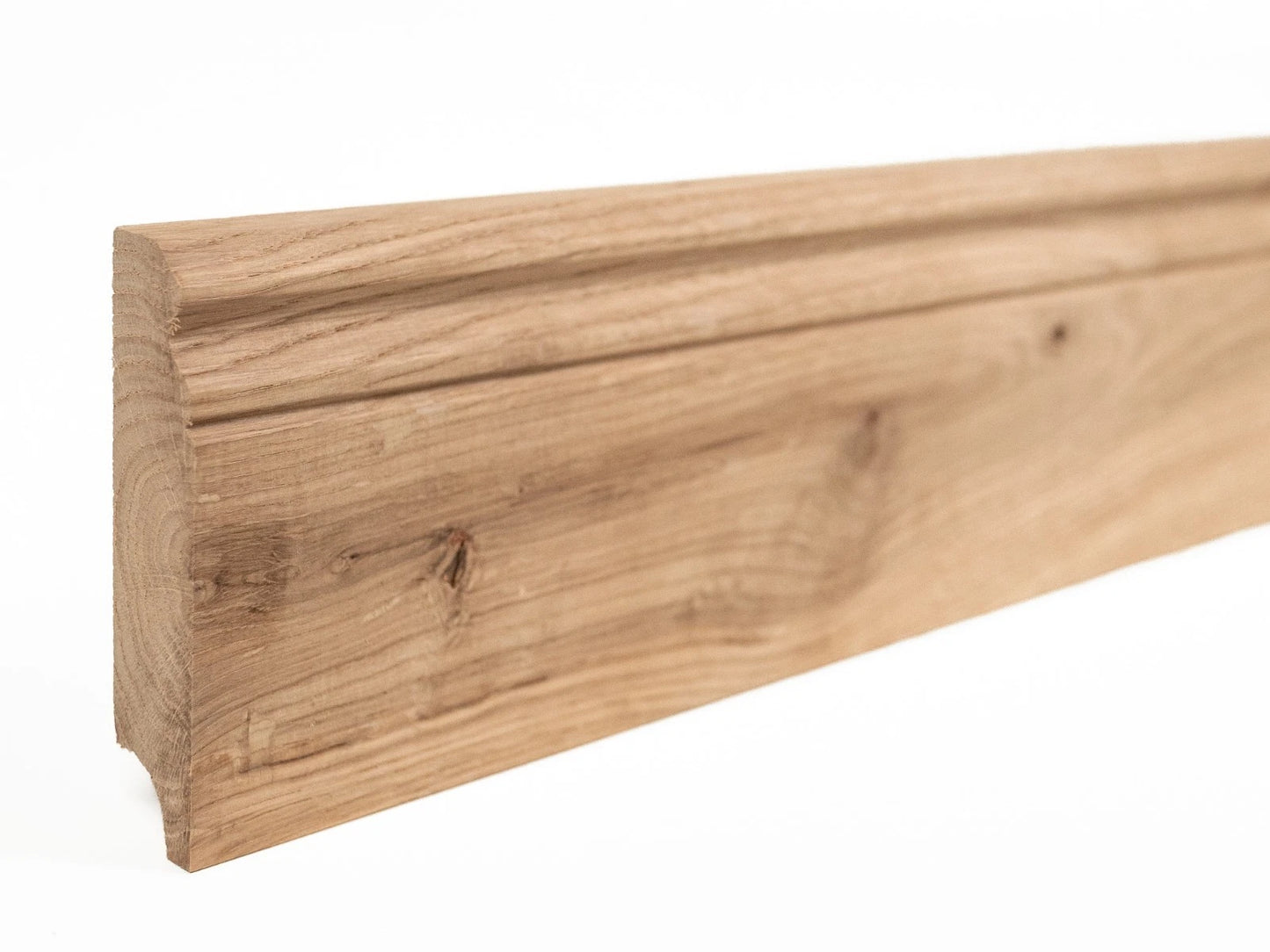 Plinthe massive en chêne rustique 20 x 90 mm Huile de cire dure Naturelle Blanc 1,5-2,5 m Profil Hamburg