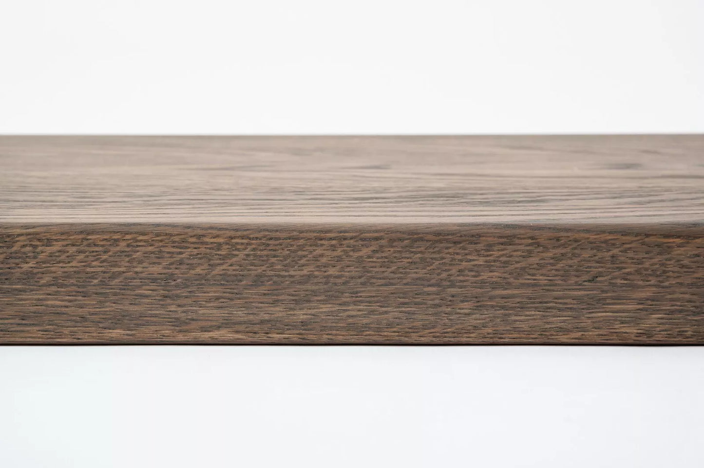 Stair tread Windowsill with overhang Oak A/B, full stave lamellas, 16 mm, Graphite oil