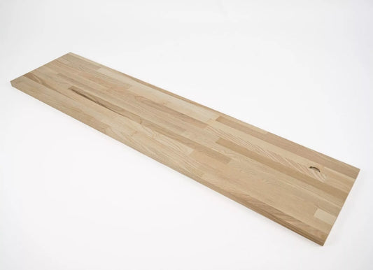 Panneau massif contrecollé DIY Frêne A/B, lamelles aboutées à largeur fixe, 19 mm