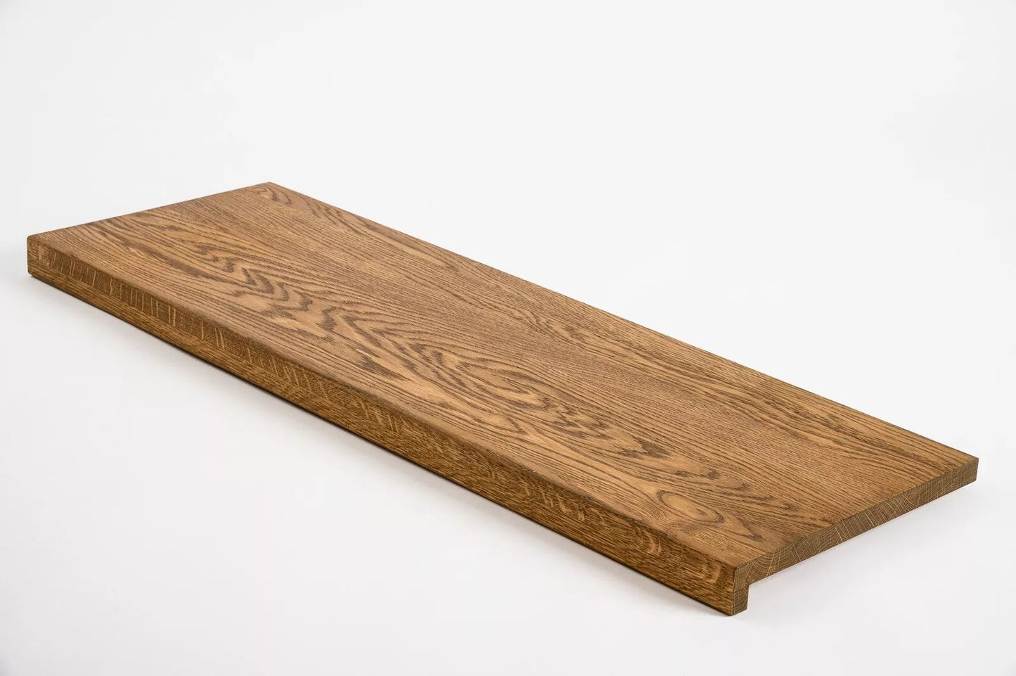 Stair tread Windowsill with overhang Oak A/B, full stave lamellas, 20 mm, Antique oil