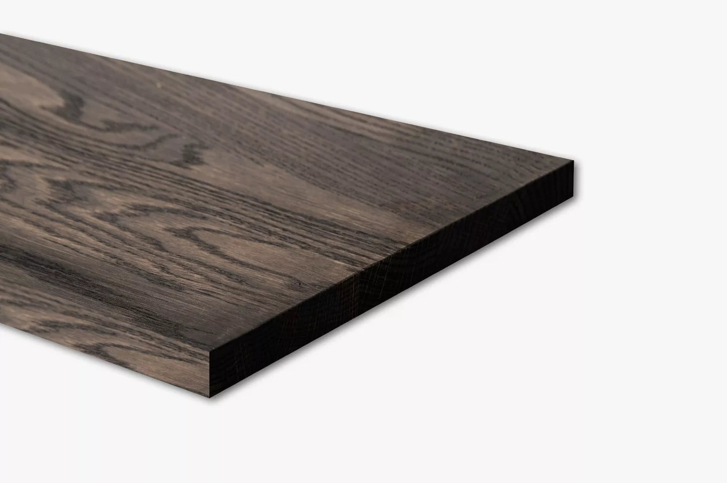 Tablette Marche d'escalier Elévation Appui de fenêtre Chêne A/B, lamelles entières, 20 mm, huilé noir