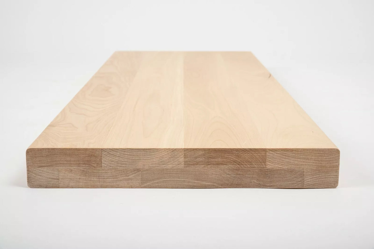 Shelf Stair tread Riser Windowsill Birch A/B, full stave lamellas,  40 mm, 2-layer, Hard wax oil nature white