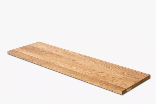 Shelf Stair tread Riser Windowsill Oak A/B, full stave lamellas, 16 mm, Matte lacquered