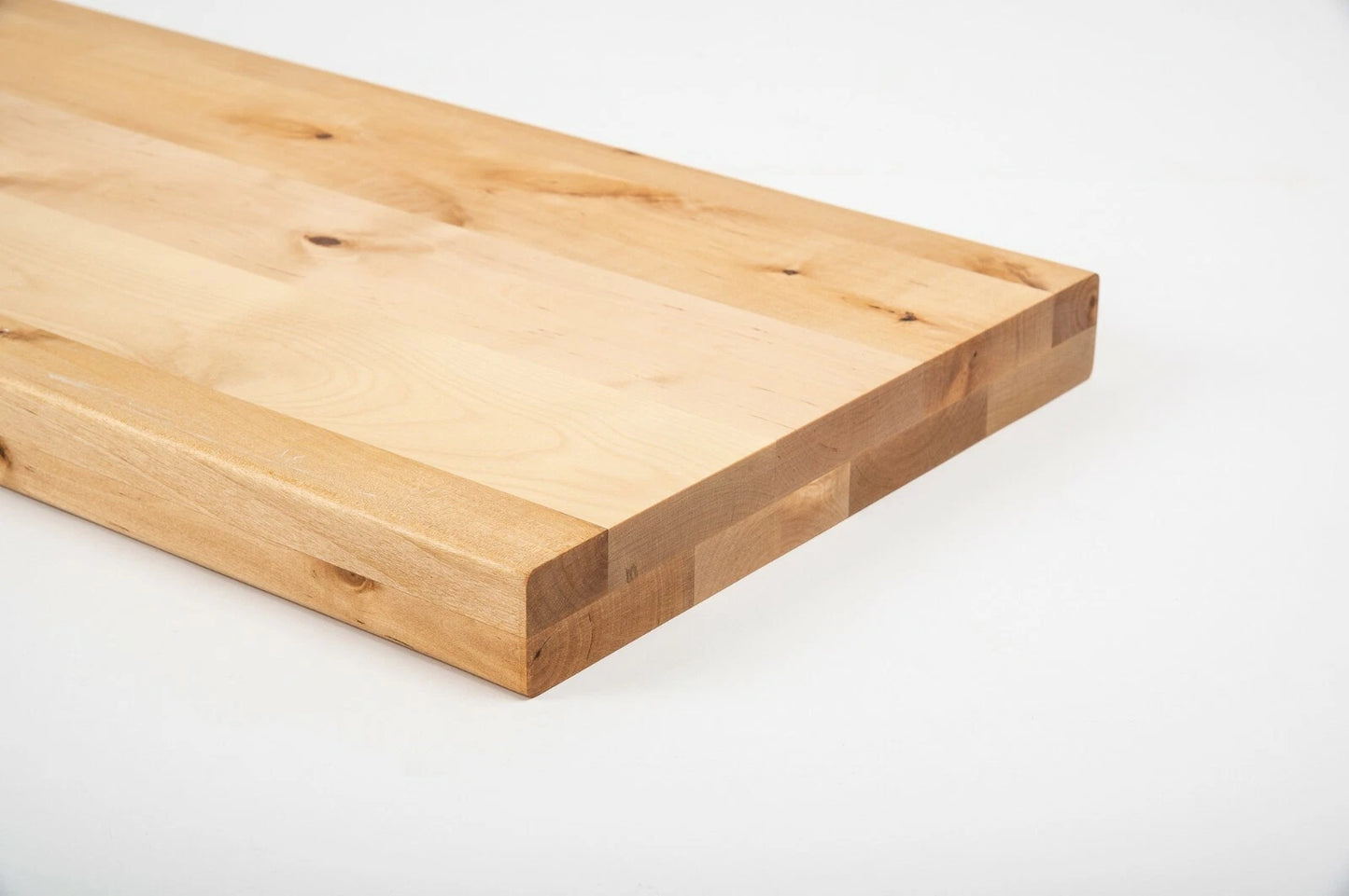Shelf Stair tread Riser Windowsill Birch Rustic, full stave lamellas, 40 mm, 2-layer, Hard wax oil natur (colourless)