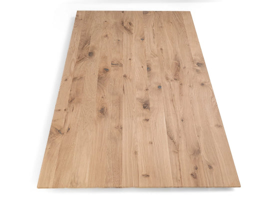 Rectangular Worktop Oak Rustic, full stave lamellas, 52 mm, 3-layer, Hard wax oil Natural white