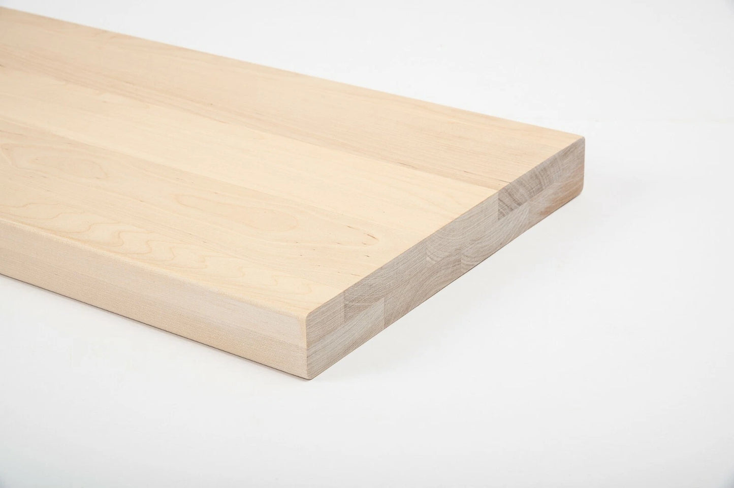 Shelf Stair tread Riser Windowsill Birch A/B, full stave lamellas, 40 mm, 2-layer, White oil