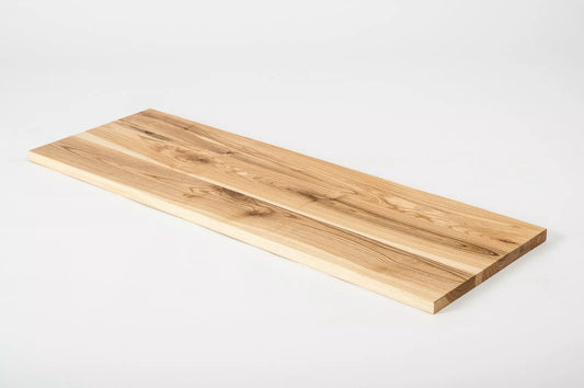 Shelf Stair tread Riser Windowsill Ash Rustic, full stave lamellas, 20 mm, Matte lacquered