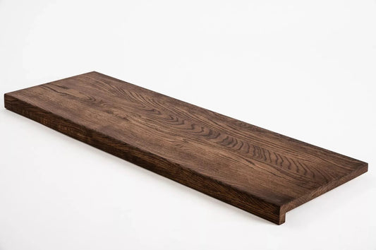 Stair tread Windowsill with overhang Oak A/B, full stave lamellas, 16 mm, Walnut oil