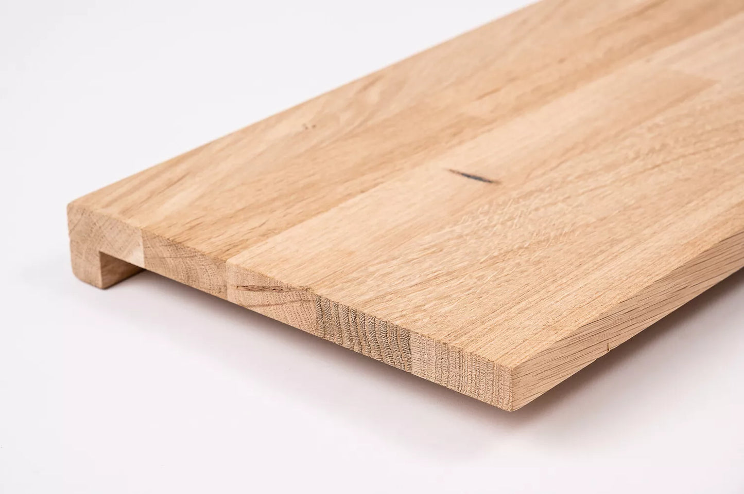 Stair tread Windowsill with overhang Oak Rustic, finger jointed lamellas, 26 mm, Unfinished
