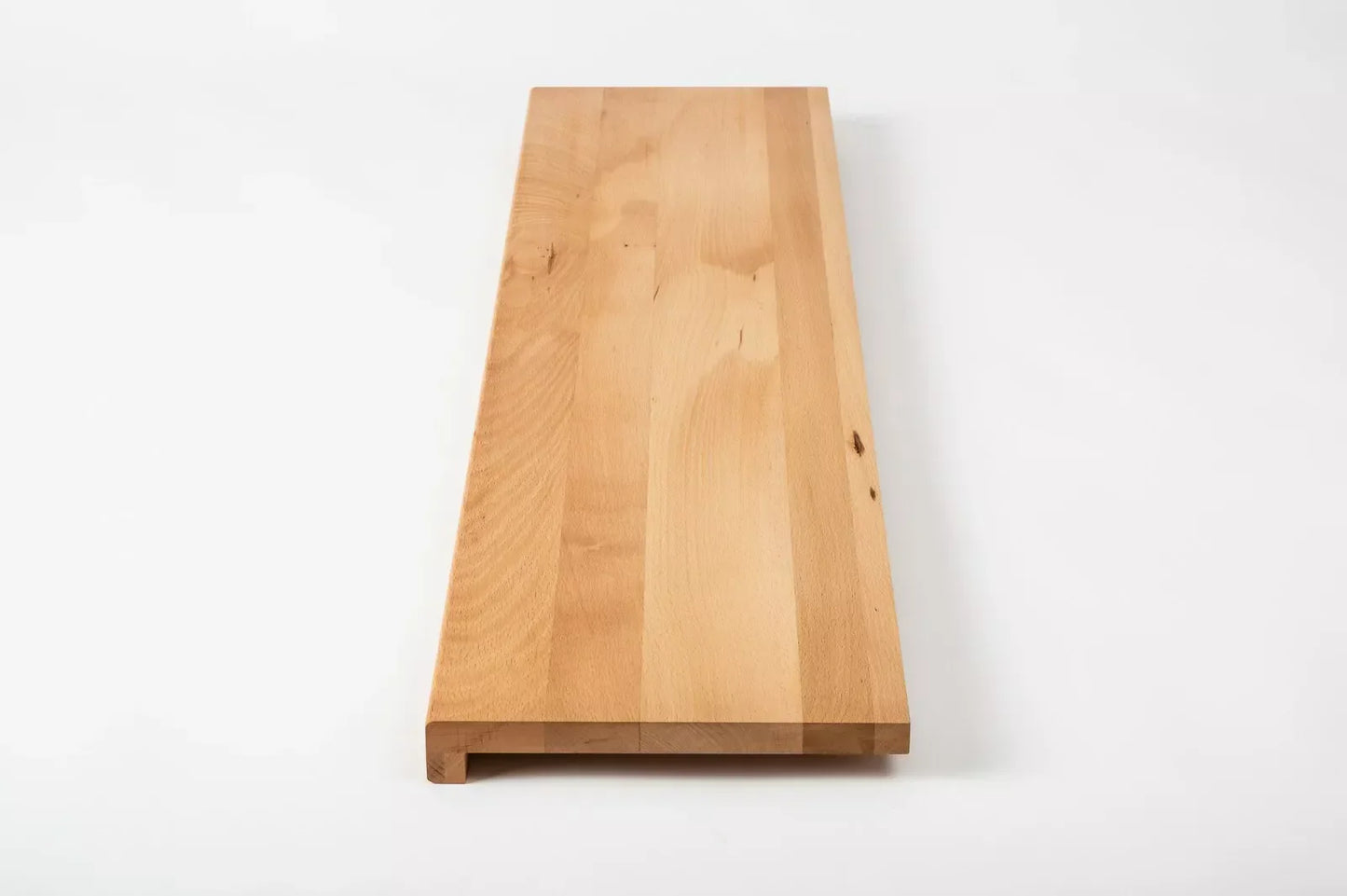 Stair tread Windowsill with overhang Steamed Beech A/B, full stave lamellas, 20 mm, Hard wax oil natur (colourless)