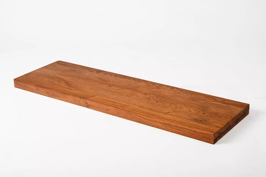 Shelf Stair tread Riser Windowsill Oak Rustic, full stave lamellas, 35 mm, 2-layer, Cherry oil