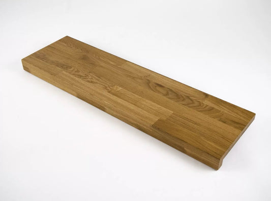 Marches d'escalier Appui de fenêtre avec surplomb Chêne A/B, lamelles aboutées, 20 mm, laqué mat