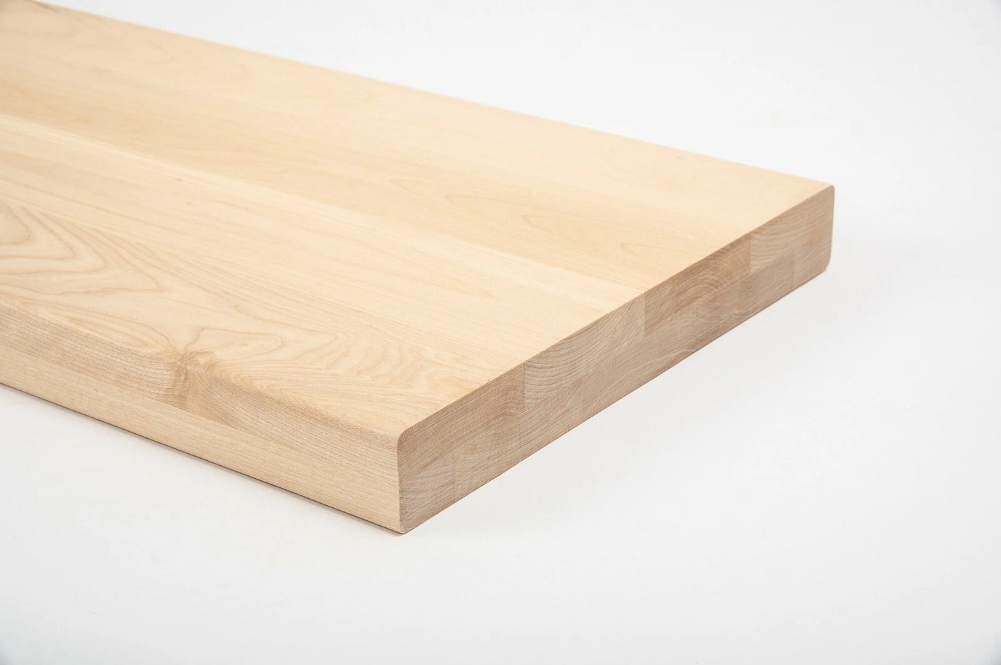 Shelf Stair tread Riser Windowsill Birch A/B, full stave lamellas,  40 mm, 2-layer, Hard wax oil nature white