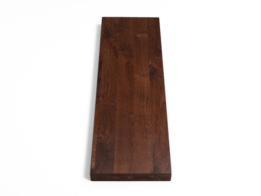 Etagère Marche d'escalier Appui de fenêtre Chêne rustique fumé, lamelles entières, 52 mm, 3 plis, Huile naturelle