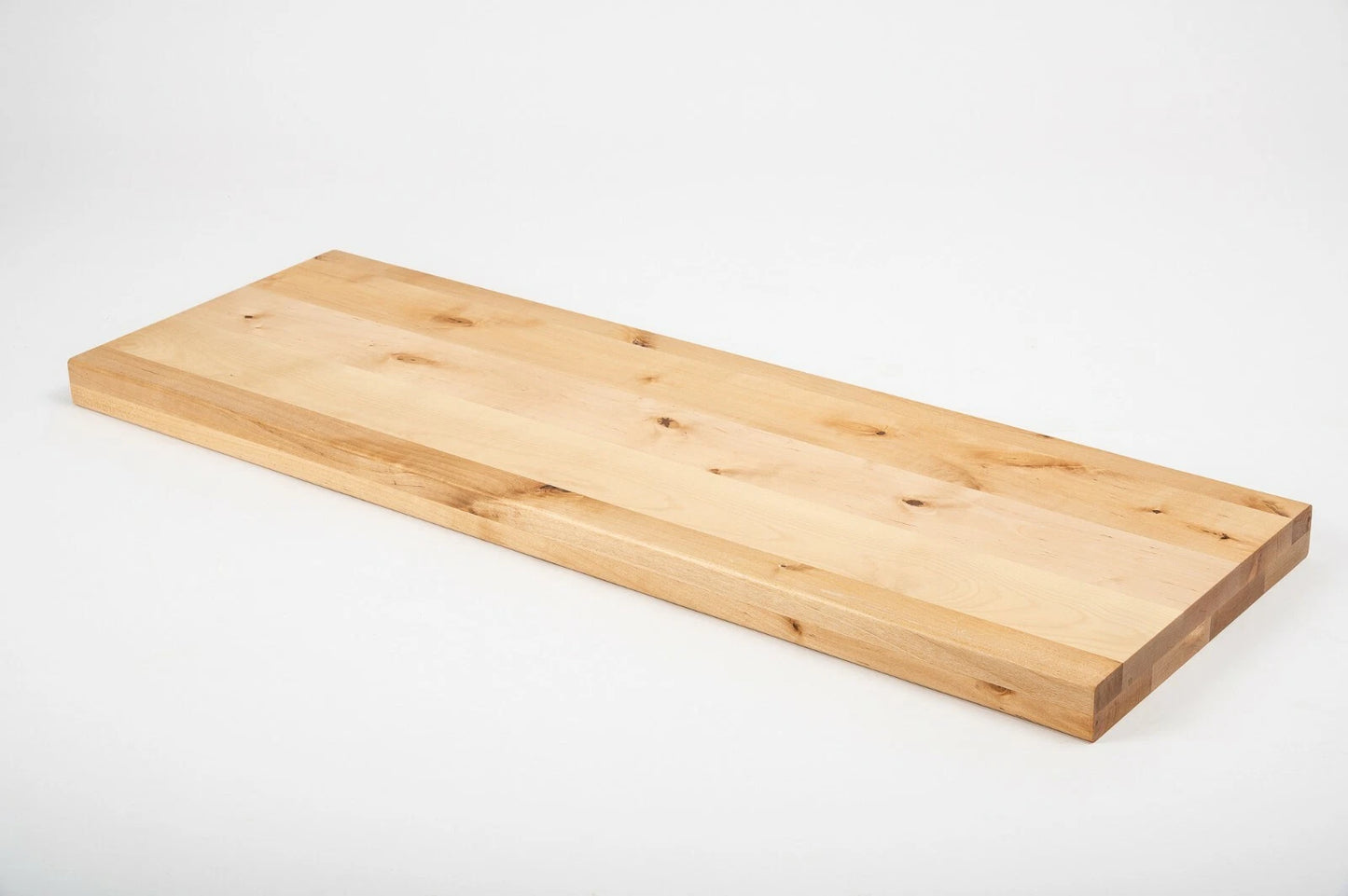 Shelf Stair tread Riser Windowsill Birch Rustic, full stave lamellas, 40 mm, 2-layer, Hard wax oil natur (colourless)