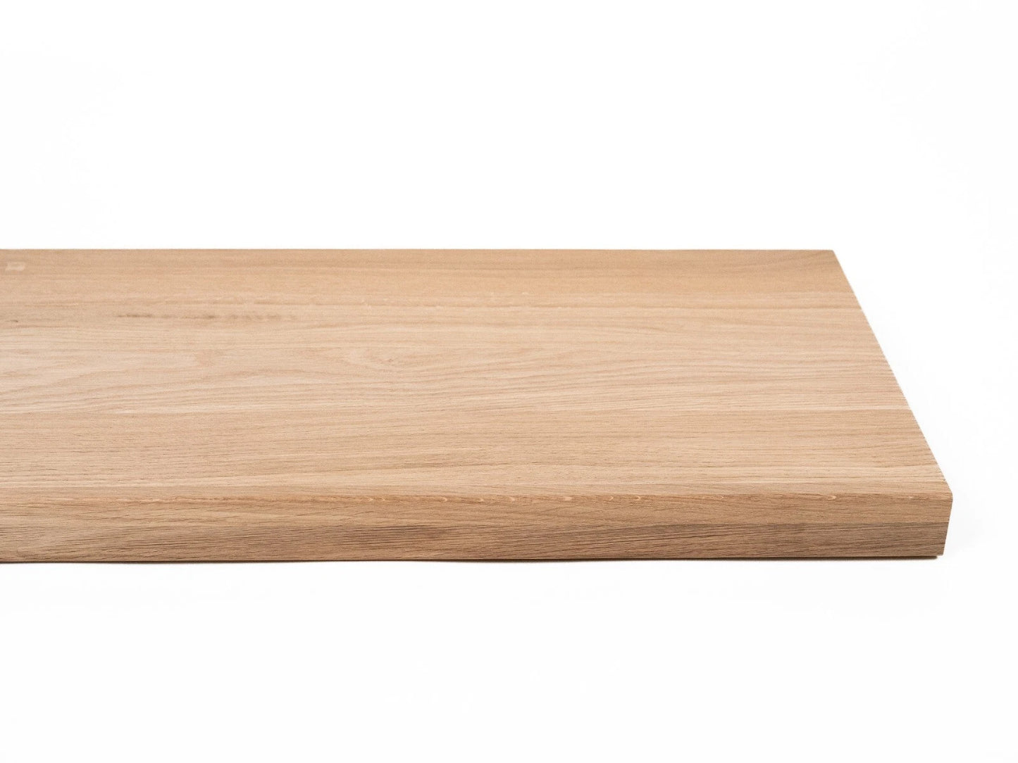 Stair tread Windowsill with overhang Oak A/B, full stave lamellas, 16 mm, Unfinished