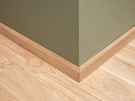 Solid Skirting Board Oak A/B 20x90mm unfinished 1,5-2,5m with radius 20mm