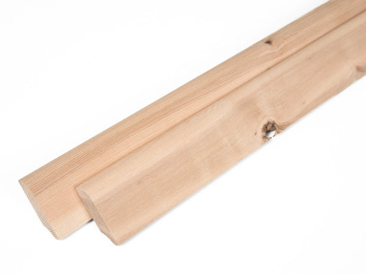 Solid Skirting Board Ash Rustic 24x60mm unfinished 2000 mm with radius 20mm