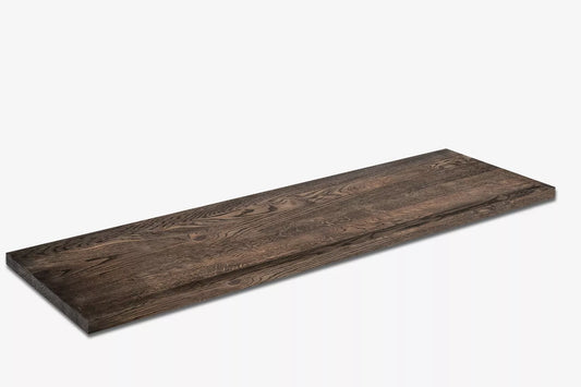 Tablette Marche d'escalier Contremarche Appui de fenêtre Chêne rustique, lamelles entières, 16 mm, huilé noir
