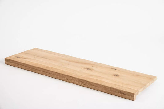 Stair tread Windowsill with overhang Oak Rustic, full stave lamellas, 26 mm, Unfinished