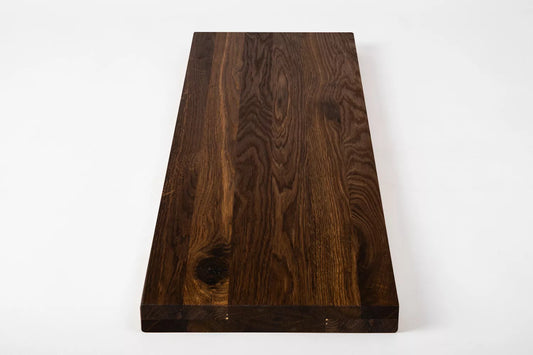 Shelf Stair tread Riser Windowsill Smoked Oak Rustic, full stave lamellas, 40 mm, 2-layer, Natural oil