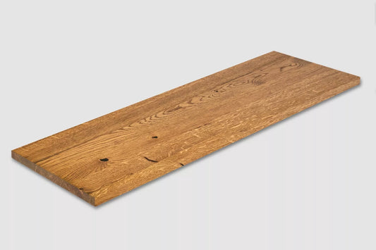 Tablette Marche d'escalier Contremarche Appui de fenêtre Chêne rustique, lamelles entières, 16 mm, Huilé Antique