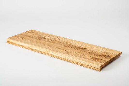 Stair tread Windowsill with overhang  Ash Rustic, full stave lamellas, 20 mm, Natural oil