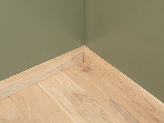 Plinthe massive Chêne A/B 20x70mm Huile de cire dure Blanc naturel 1,5-2,5m avec rayon 20mm