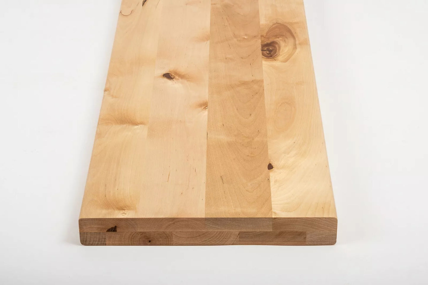 Shelf Stair tread Riser Windowsill Birch Rustic, full stave lamellas, 40 mm, 2-layer, Matte lacquere