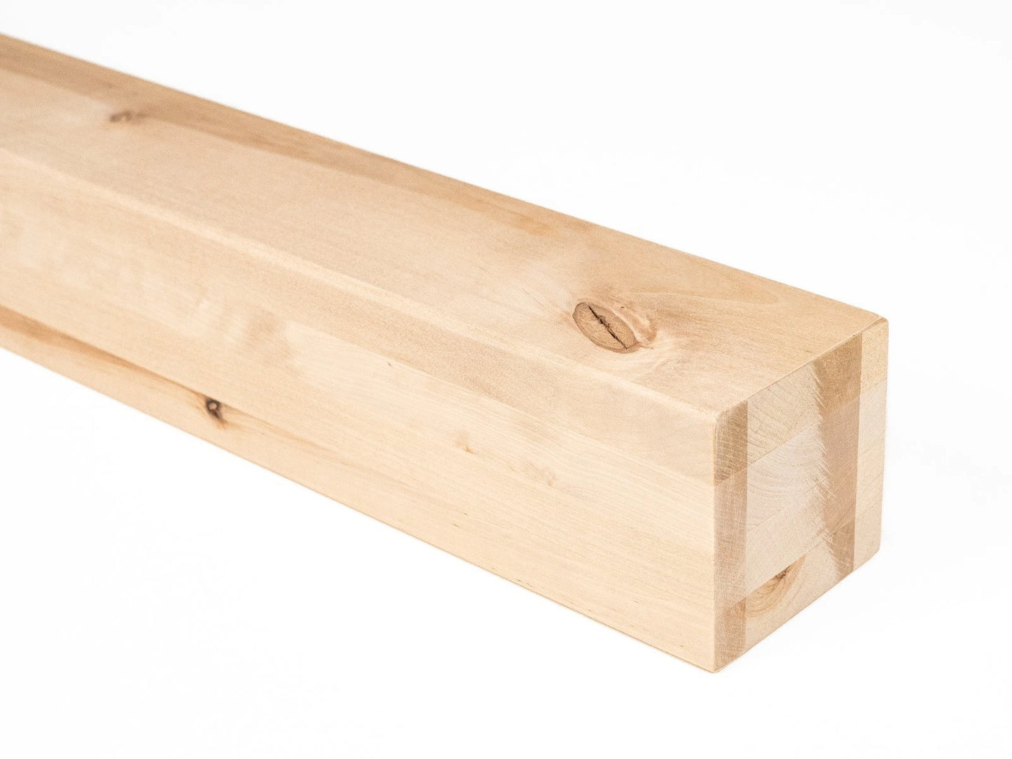 Glulam birch beam Rustic 100x100 mm Hard wax oil Natural white, square timber, solid wood
