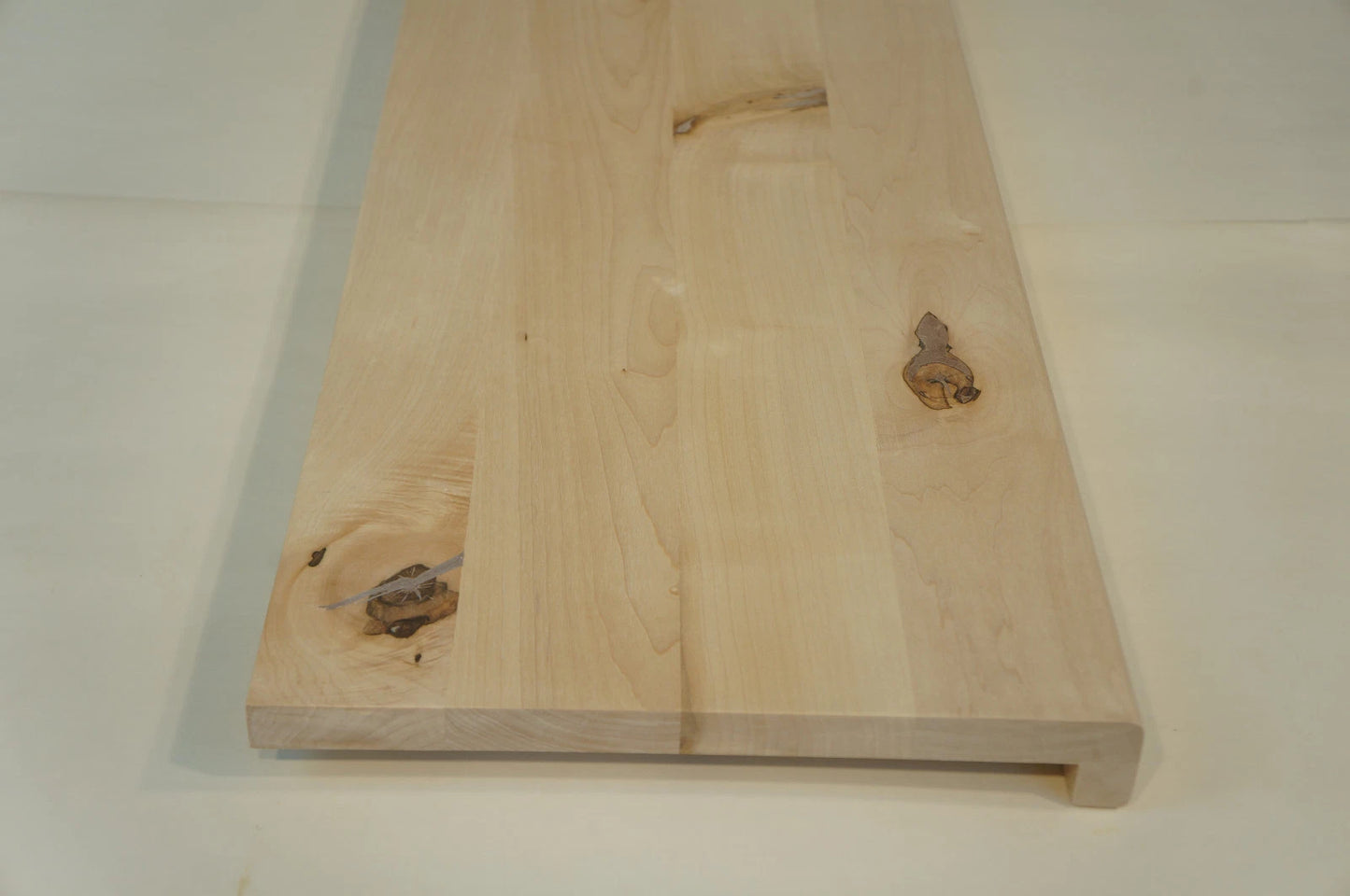Stair tread Windowsill with overhang Maple Rustic, full stave lamellas, 20 mm, Unfinished