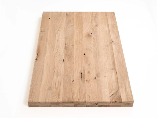 Panneau massif contrecollé DIY Chêne rustique, lamelles entières de largeur fixe, 52 mm, 3 couches