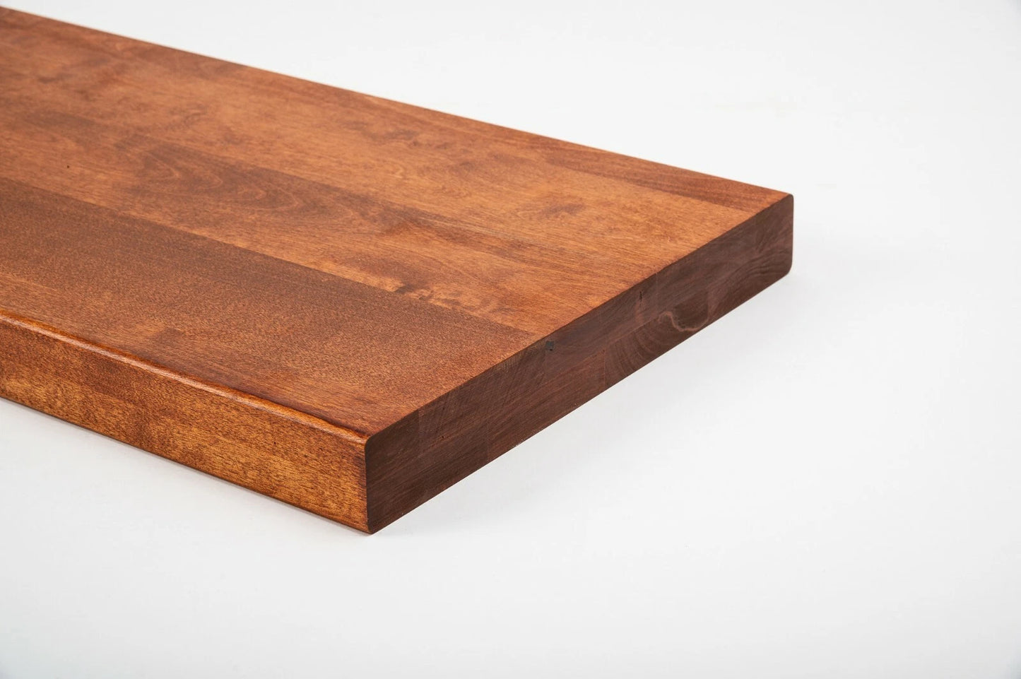 Shelf Stair tread Riser Windowsill Birch A/B, full stave lamellas, 40 mm, 2-layer, Cherry oil