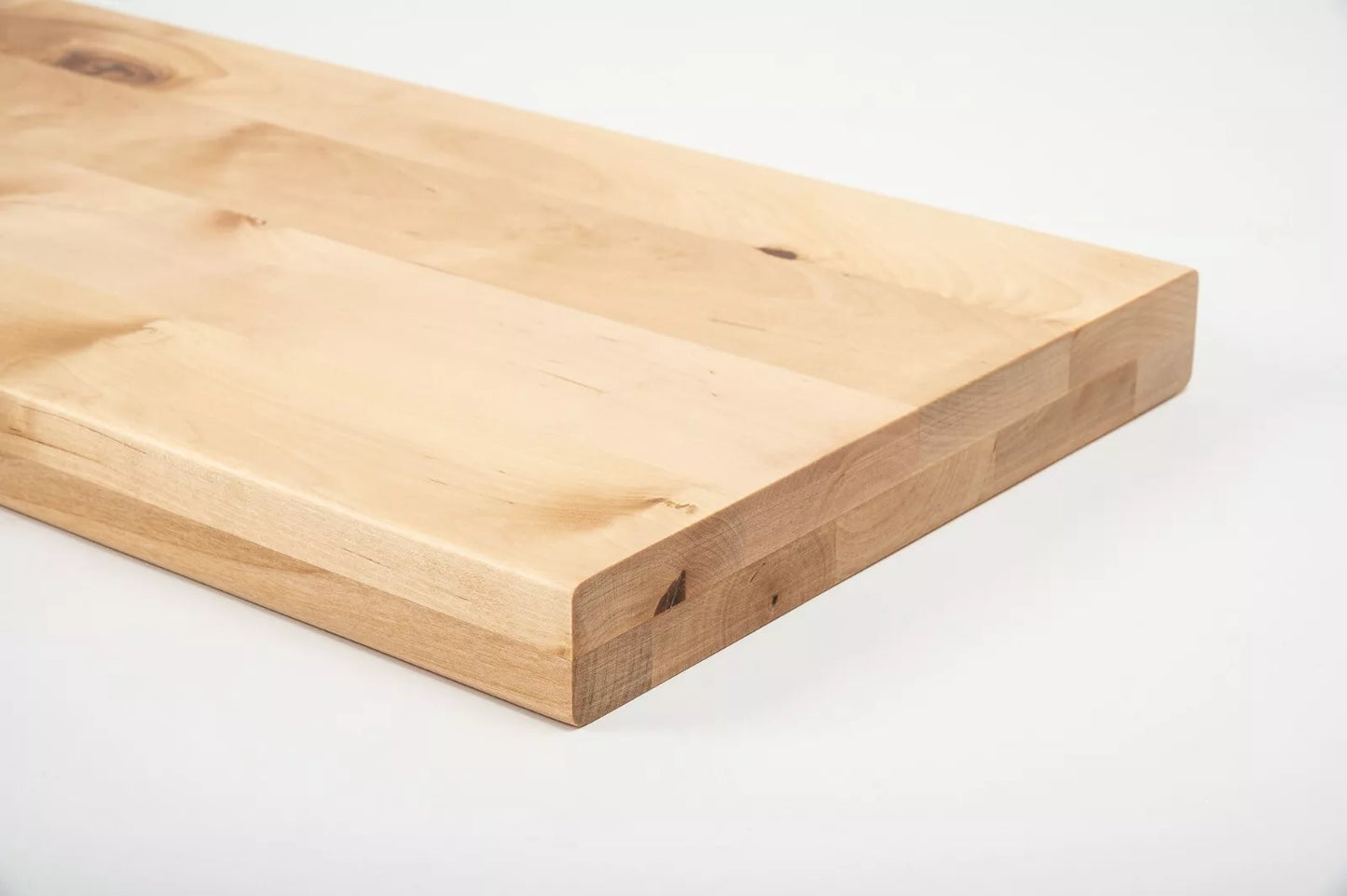 Shelf Stair tread Riser Windowsill Birch Rustic, full stave lamellas, 40 mm, 2-layer, Matte lacquere