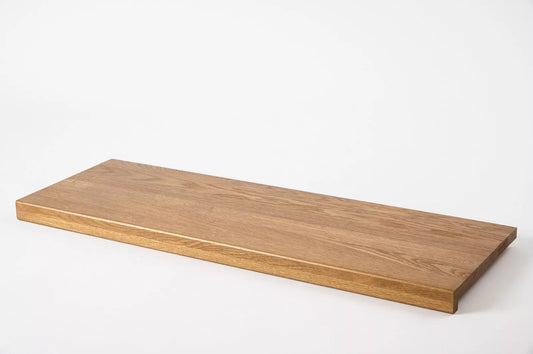 Stair tread Windowsill with overhang Oak A/B, full stave lamellas, 16 mm, Bronze oil