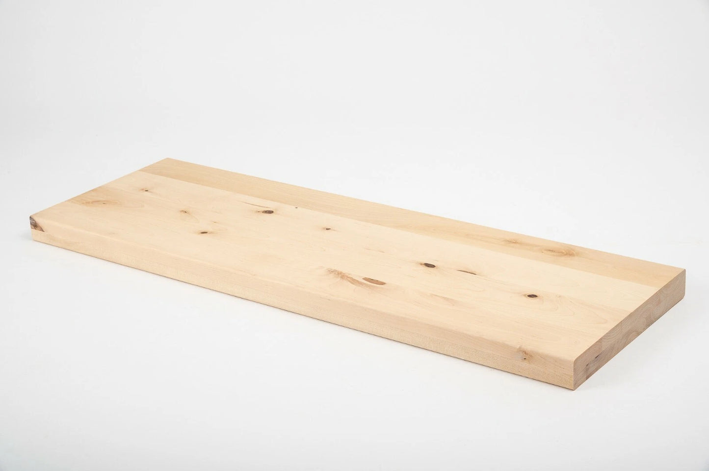 Shelf Stair tread Riser Windowsill Birch Rustic, full stave lamellas, 40 mm, 2-layer, Hard wax oil nature white