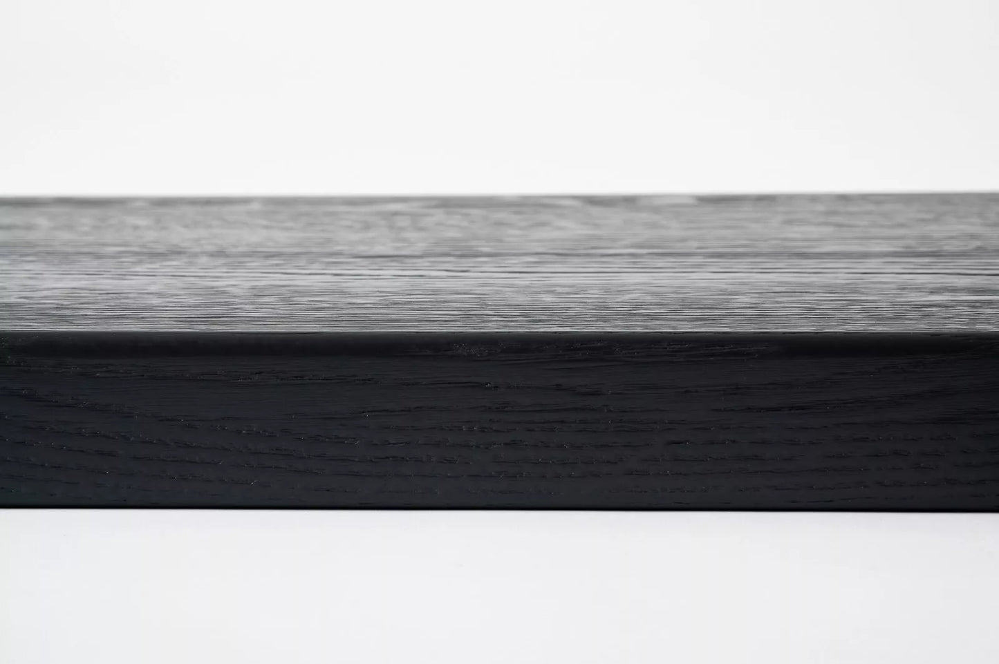 Stair tread Windowsill with overhang Oak A/B, full stave lamellas, 26 mm, Brushed, Anthracite gray lacquered (RAL7016)