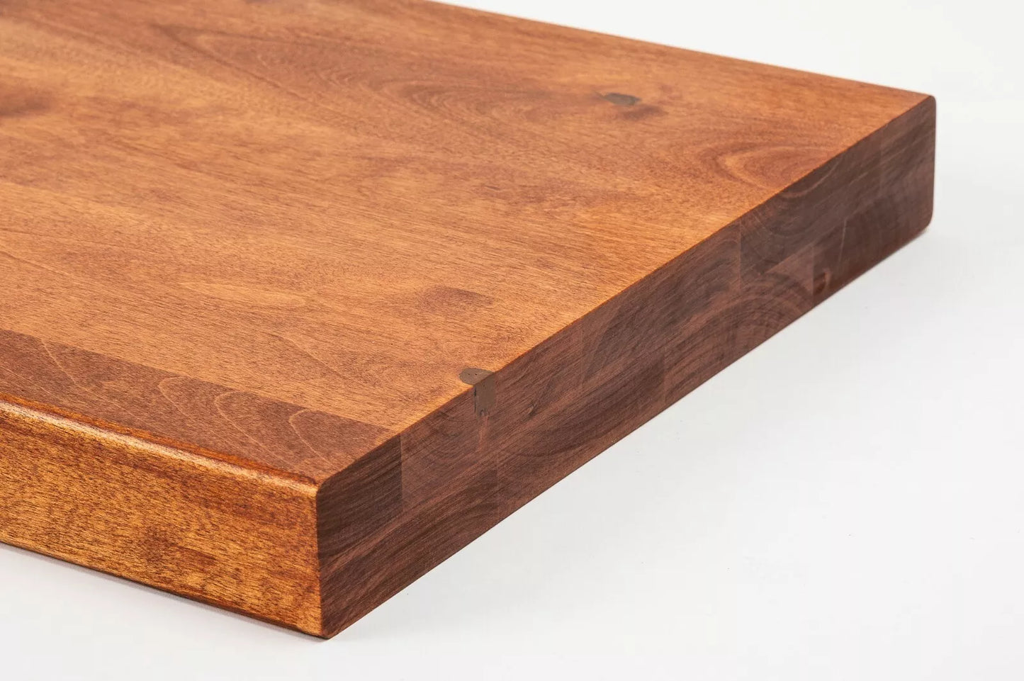 Shelf Stair tread Riser Windowsill Birch Rustic, full stave lamellas, 40 mm, 2-layer, Cherry oil