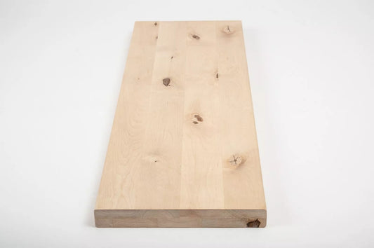 Shelf Stair tread Riser Windowsill Birch Rustic, full stave lamellas, 40 mm, 2-layer, Unfinished