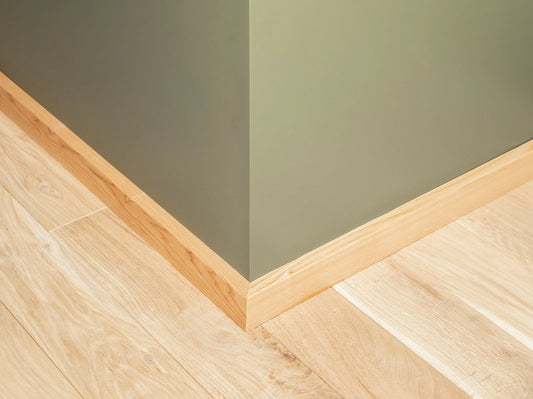 Solid Skirting Board Ash A/B 24x60mm matte lacquered 2000 mm with radius 5mm