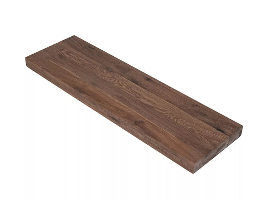 Etagère Marche d'escalier Rehausse Appui de fenêtre Chêne rustique fumé, lamelles entières, 52 mm, 3 couches, huile de cire dure Blanc naturel
