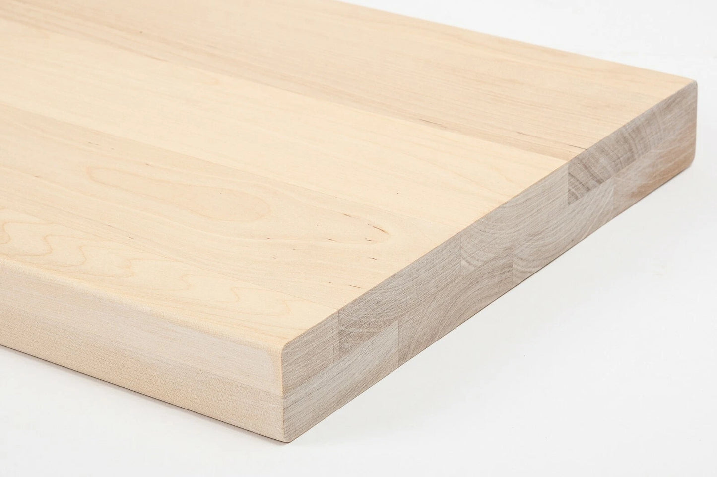 Shelf Stair tread Riser Windowsill Birch A/B, full stave lamellas, 40 mm, 2-layer, White oil