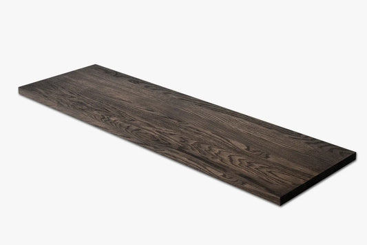 Shelf Stair tread Riser Windowsill Oak A/B, full stave lamellas, 16 mm, Black oil