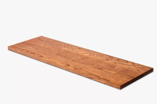 Tablette Marche d'escalier Elévation Appui de fenêtre Chêne A/B, lamelles entières, 20 mm, huilé cerisier