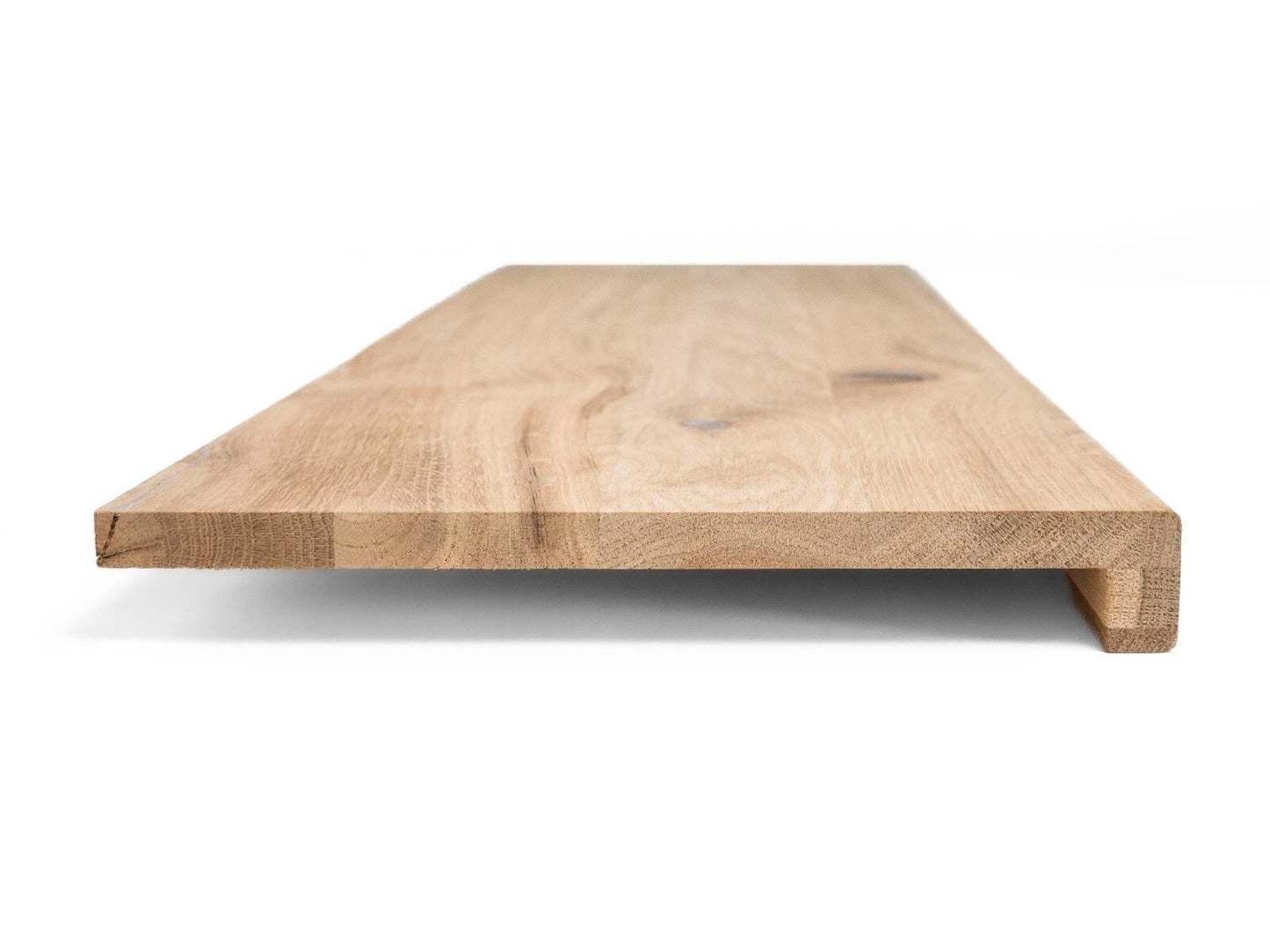 Stair tread Windowsill with overhang Oak A/B, full stave lamellas, 16 mm, Unfinished