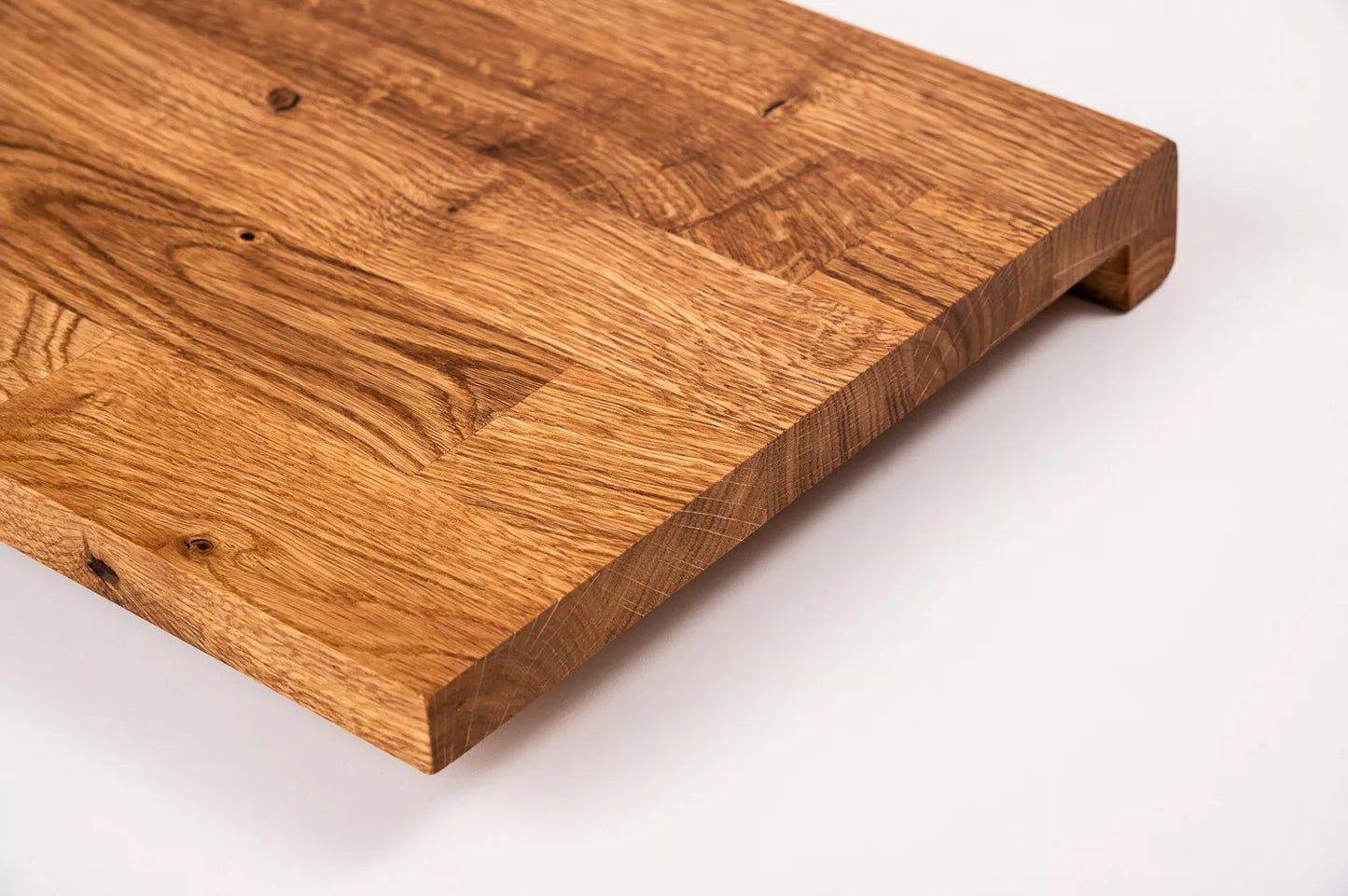 Stair tread Windowsill with overhang Oak Rustic, finger jointed lamellas, 20 mm, Natural oil