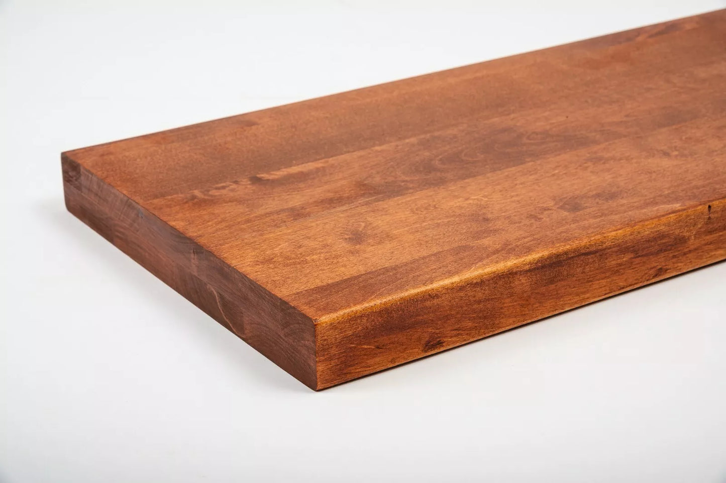 Shelf Stair tread Riser Windowsill Birch A/B, full stave lamellas, 40 mm, 2-layer, Cherry oil