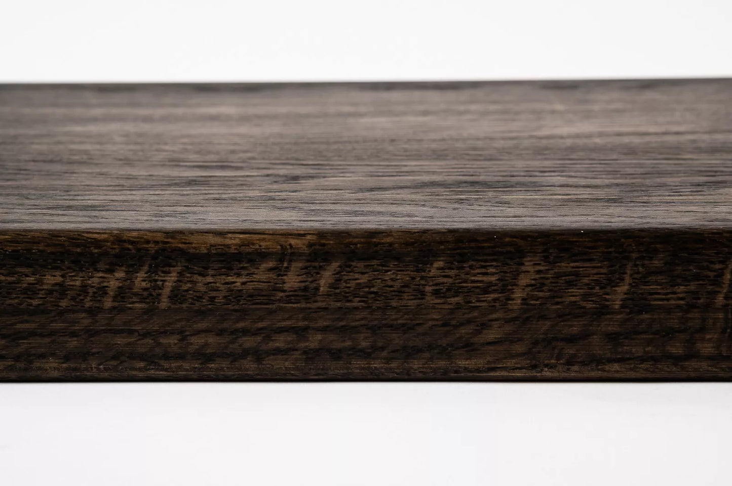 Stair tread Windowsill with overhang Oak A/B, full stave lamellas, 16 mm, Black oil